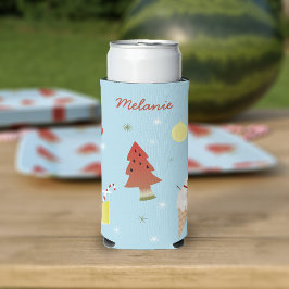 Kerstmis in juli BBQ Zomerfeest Gepersonaliseerd Seltzer Blikjeskoeler
