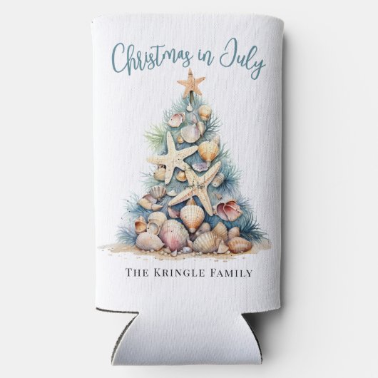 Kerstmis in juli Beach Seltzer Blikjeskoeler (Achterkant)