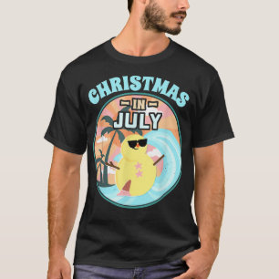 Kerstmis in juli Beach Summer Vacation Snowman T-shirt