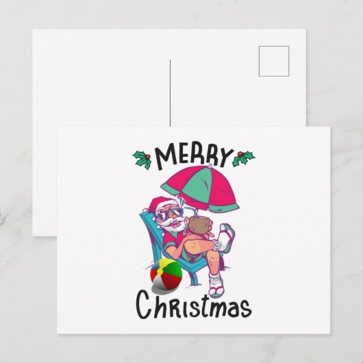 Kerstmis in juli briefkaart (Voorkant / Achterkant)