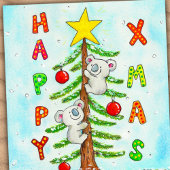 Kerstmis in juli briefkaart