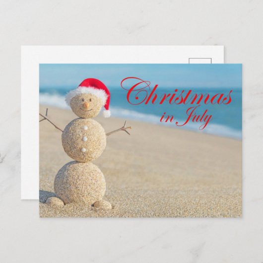 Kerstmis in juli briefkaart (Voorkant / Achterkant)