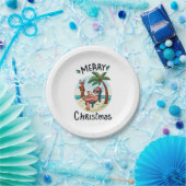 Kerstmis in juli Briefkaart Sticker Square Sticker Papieren Bordje (Feest)