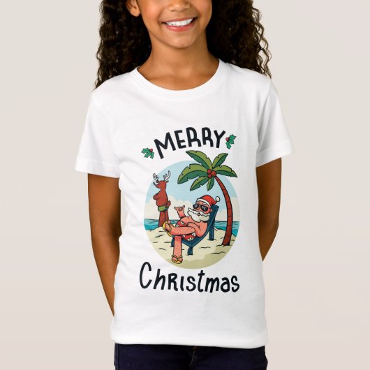 Kerstmis in juli Briefkaart Sticker Square Sticker T-shirt (Voorkant)