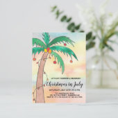Kerstmis in juli Briefkaart uitnodiging (Staand voorkant)