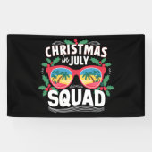 Kerstmis In Juli Bril Zomer Strand Spandoek (Horizontaal)