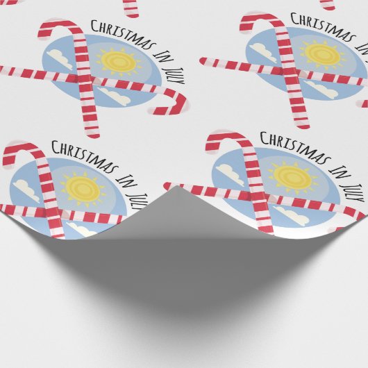 Kerstmis in juli cadeaupapier (Hoek)