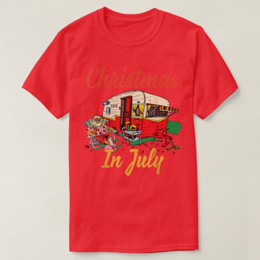 Kerstmis in juli Camping Camper T-shirt (Design voorkant)