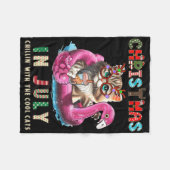 Kerstmis in juli Chillin Cats Flamingo Float Meow Fleece Deken (Voorkant (Horizontaal))