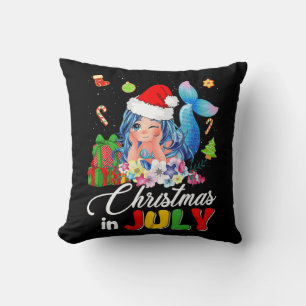 Kerstmis in juli Cute Anime Mermaid Santa Hat Sum Kussen
