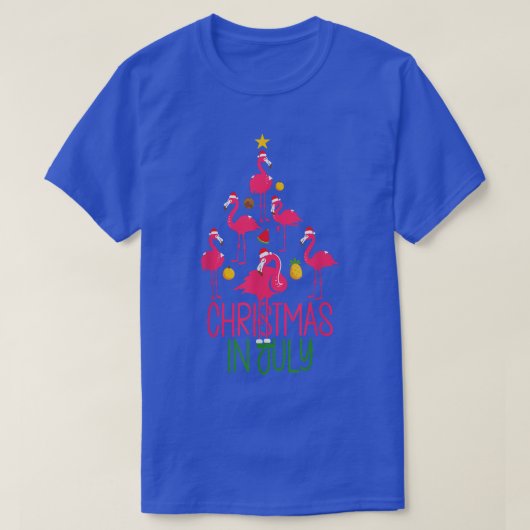 Kerstmis in juli Cute Flamingo T-shirt (Design voorkant)