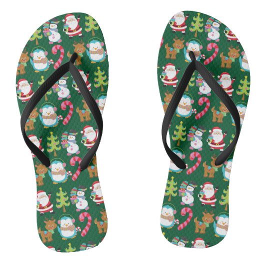 Kerstmis in juli Cute Green Teenslippers (Voetbed)