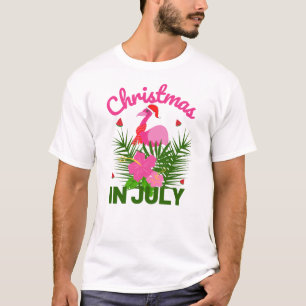 Kerstmis in juli Cute Summer Flamingo T-Shirt