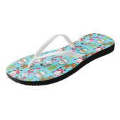 Kerstmis in juli Cute Winter Blue Santa Snowman Teenslippers (Schuin)