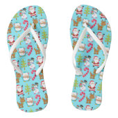 Kerstmis in juli Cute Winter Blue Santa Snowman Teenslippers (Voetbed)