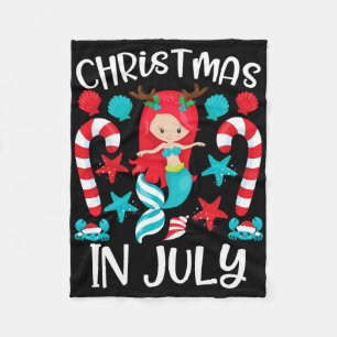 Kerstmis in juli Cute zeemeermin Zomer Fleece Deken