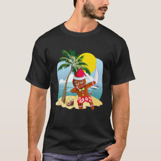 Kerstmis in juli Dabben Santa Gingerbread Zomer T-shirt