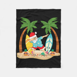 Kerstmis in juli Dabbing Kerstman Tropisch Strand Fleece Deken