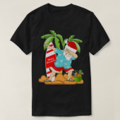 Kerstmis in juli: Dabbing Santa Summer Watermelon T-shirt (Design voorkant)