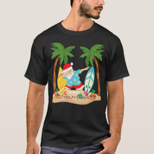 Kerstmis in juli Dabbing Santa - Tropisch strand S T-shirt