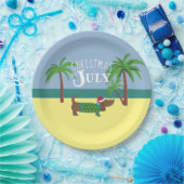 Kerstmis in juli Dachshund Party Papieren Bordje (Feest)