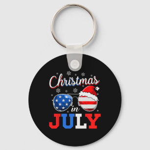 Kerstmis in juli eenpersoons Santa Amerikaanse vla Sleutelhanger