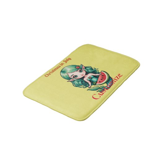 Kerstmis in juli Elf Zeemeermin Thunder_Cove Badmat (Gekanteld)