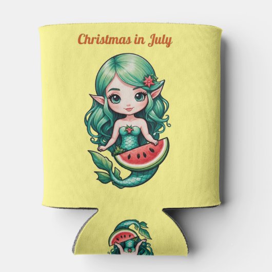 Kerstmis in juli Elf Zeemeermin Thunder_Cove Blikjeskoeler (Achterkant)