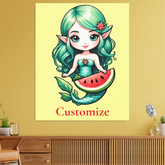 Kerstmis in juli Elf Zeemeermin Thunder_Cove Canvas Afdruk (Insitu (Woonkamer))