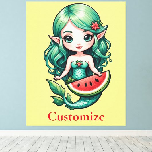 Kerstmis in juli Elf Zeemeermin Thunder_Cove Canvas Afdruk (Insitu (Houten vloer))