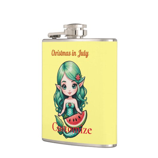 Kerstmis in juli Elf Zeemeermin Thunder_Cove Heupfles (Links)