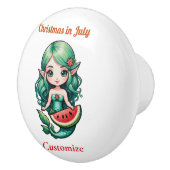 Kerstmis in juli Elf Zeemeermin Thunder_Cove Keramische Knop (Rechts)