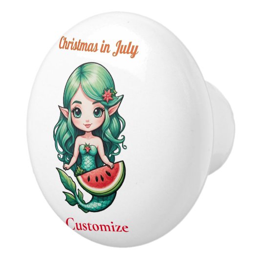 Kerstmis in juli Elf Zeemeermin Thunder_Cove Keramische Knop (Rechts)