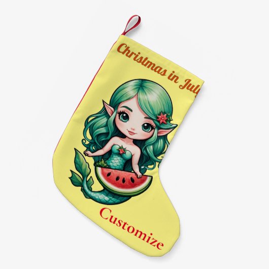 Kerstmis in juli Elf Zeemeermin Thunder_Cove Kleine Kerstsok (Voorkant (Hangend))