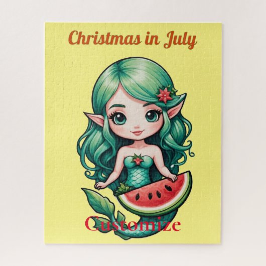 Kerstmis in juli Elf Zeemeermin Thunder_Cove Legpuzzel (Verticaal)