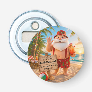 Kerstmis in juli familie BBQ Button Flesopener
