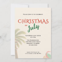 Kerstmis in juli familie BBQ uitnodiging