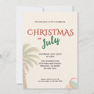 Kerstmis in juli familie BBQ uitnodiging