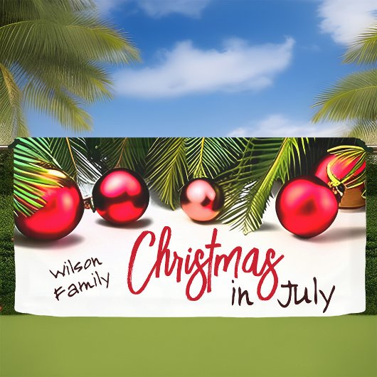 Kerstmis in juli Familie Reünie Zomer Zwembad Part Spandoek