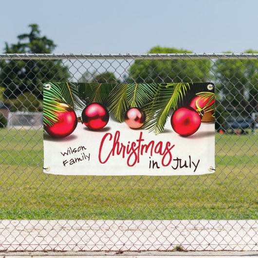 Kerstmis in juli Familie Reünie Zomer Zwembad Part Spandoek (Insitu)