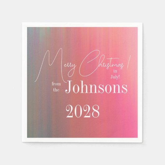 Kerstmis in juli Familiefeest Servet (Voorkant)