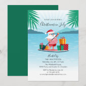 Kerstmis in juli Family Summer BBQ Beach Party Kaart (Voorkant / Achterkant)