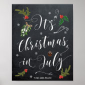 Kerstmis in juli-feest bruiloft enz. bord poster (Voorkant)