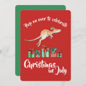 Kerstmis in juli feest kangoeroe hop over kaart (Voorkant / Achterkant)