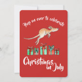 Kerstmis in juli feest kangoeroe hop over kaart (Voorkant)