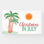 Kerstmis in juli-feest Palmboom Banner (Horizontaal)