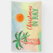 Kerstmis in juli-feest Palmboom Banner (Verticaal)