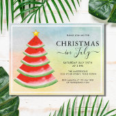 Kerstmis in juli feest Watermeloen Uitnodiging Briefkaart