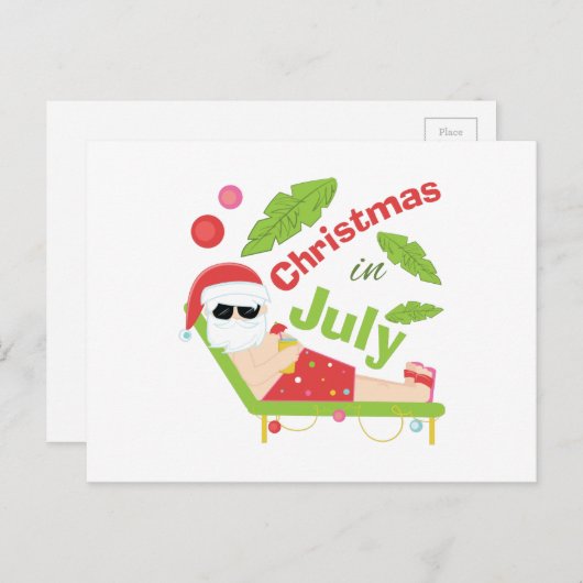 Kerstmis in juli feestdagenkaart (Voorkant / Achterkant)