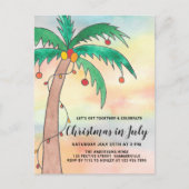 Kerstmis in juli-feestuitnodigingspostkaart briefkaart (Voorkant)